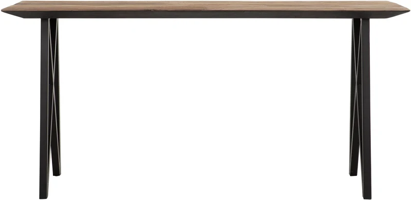 Schreibtisch Teak braun, Konsole braun Teakholz, Konsole schwarz-braun, Breite 160 cm