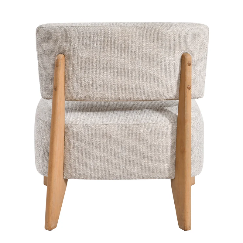 Sessel creme Sessel Holz-Gestell, Sessel gepolstert creme, Breite 73 cm