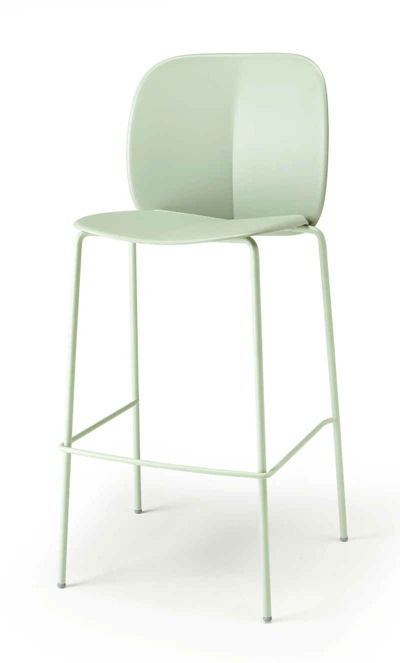 Barstuhl mint, Design Barstuhl mintgrün Metall-Gestell, Sitzhöhe 65 cm