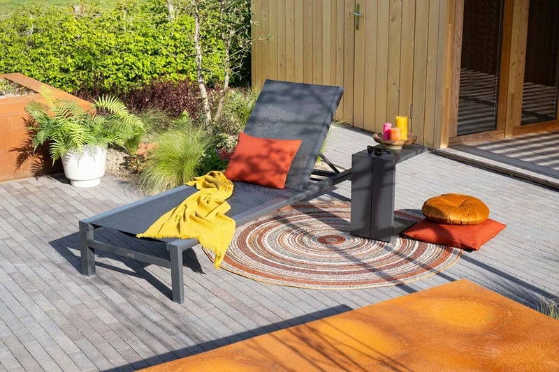 Sonnenliege anthrazit, Gartenliege anthrazit
