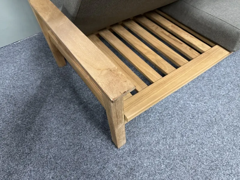 Gartensessel Holz, Gartensofa Teak Naturholz, Breite 66 cm