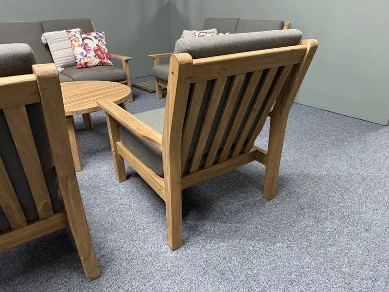 Gartensessel Holz, Gartensofa Teak Naturholz, Breite 66 cm