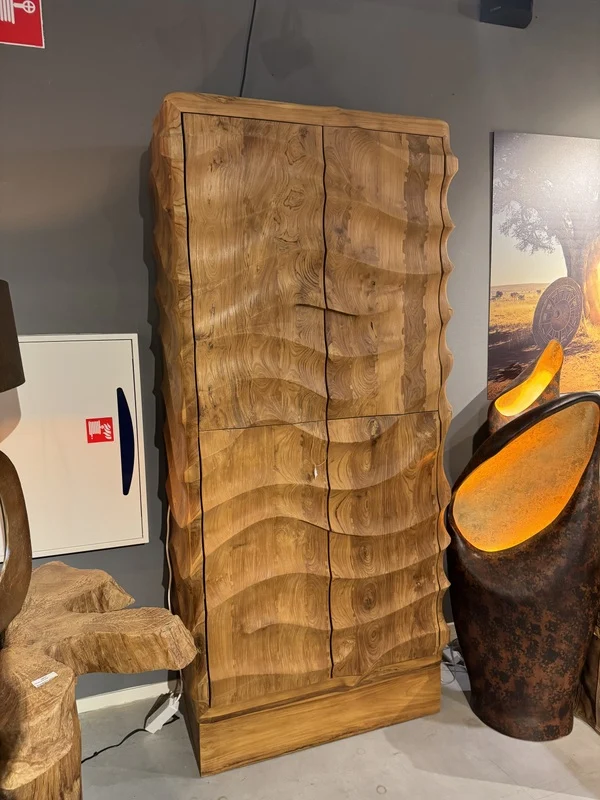 Wohnzimmerschrank Wave Holz, Schrank Holz, Breite 100 cm