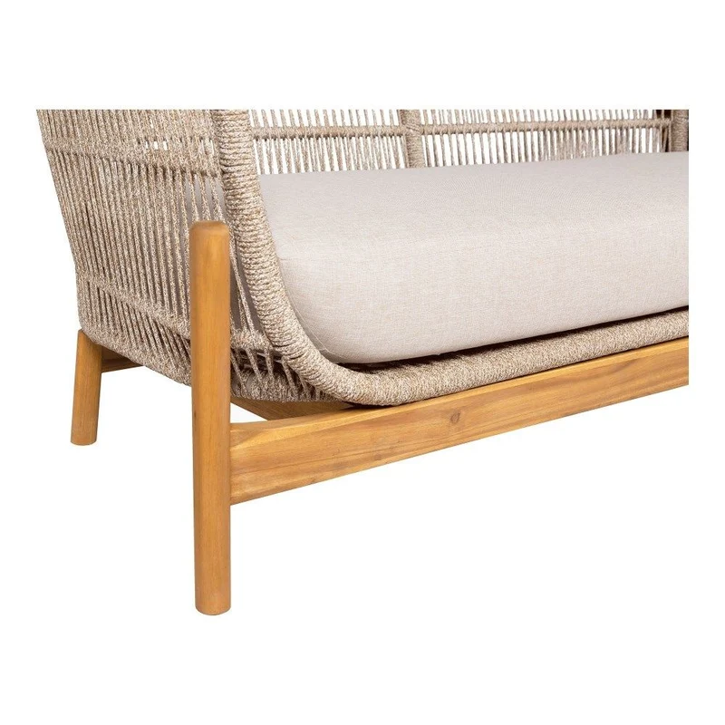 Gartensofa Holz taupe-hellbraun, Sofa Naturholz-Farbe, Breite 175 cm