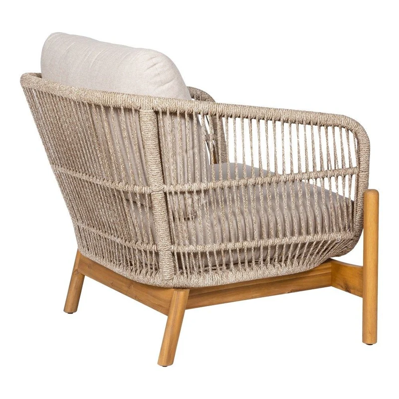 Sessel Holz taupe-hellbraun, Gartensessel Naturholz-Farbe