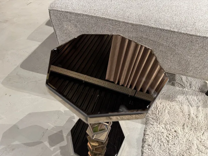 Beistelltisch Spiegelglas, Beistelltisch rund, Durchmesser 50 cm