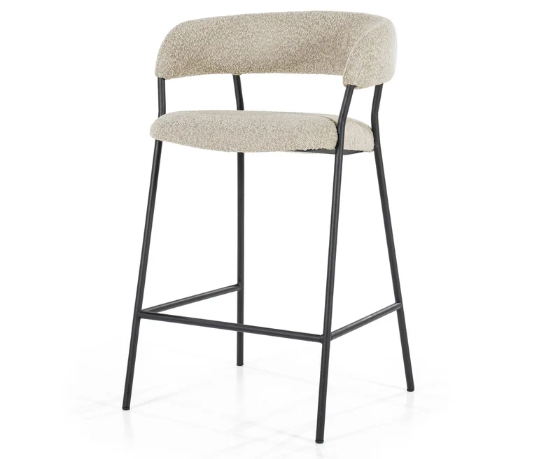 Barstuhl taupe, Barstuhl Metall-Gestell, Sitzhöhe 67 cm