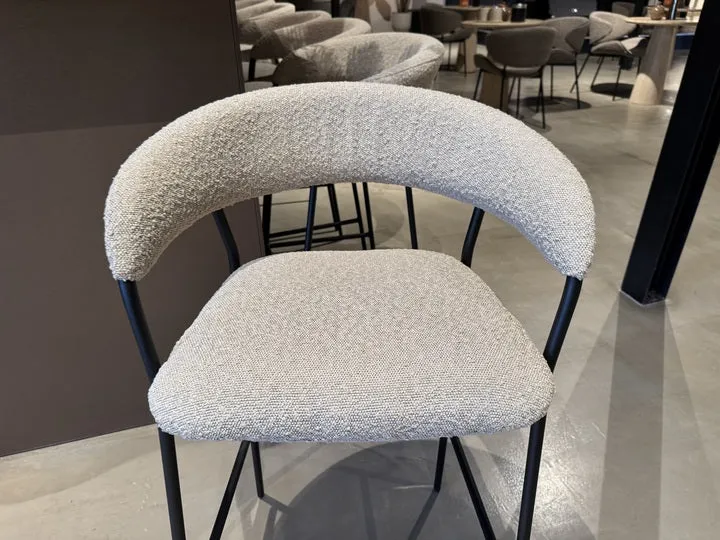 Barstuhl beige, Barstuhl Metall-Gestell, Sitzhöhe 67 cm