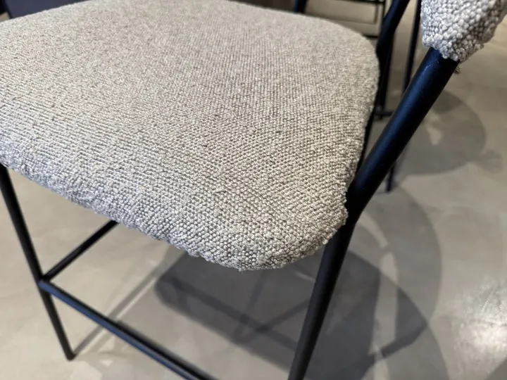 Barstuhl beige, Barstuhl Metall-Gestell, Sitzhöhe 67 cm