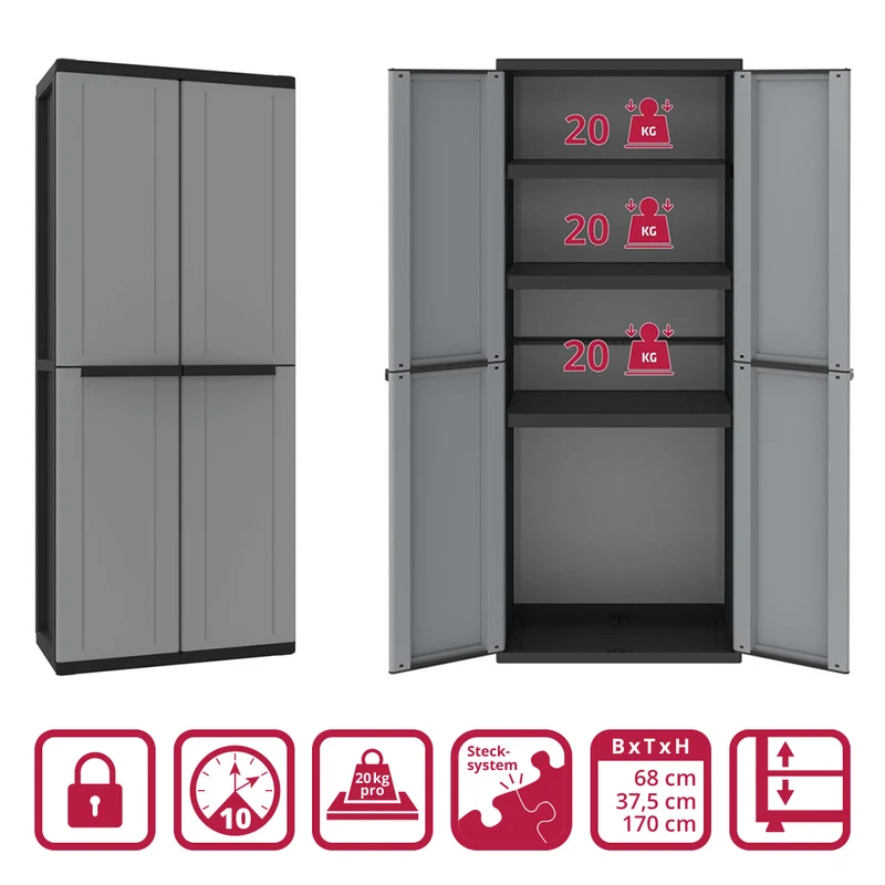 Set: Universalschrank "Joker" mit 3 Böden + Beistellschrank "Joker" mit 1 Boden