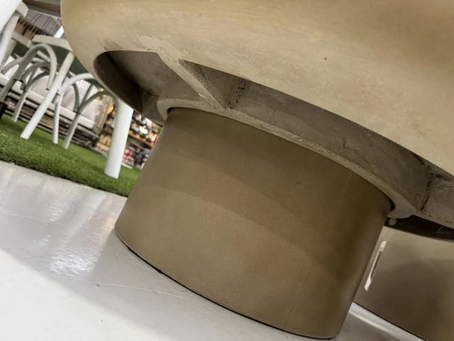Garten-Couchtisch taupe, Gartentisch taupe Beton, Couchtisch taupe Beton, Durchmesser 90 cm