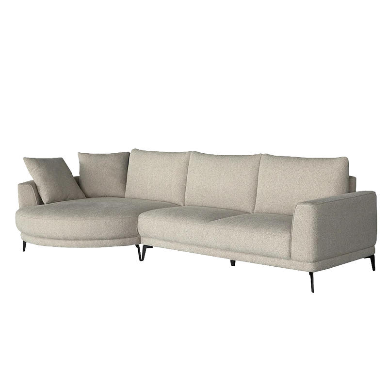 Sofa halbrund, 2,5 Sitzer Sofa Farbe Sand, Breite 323 cm