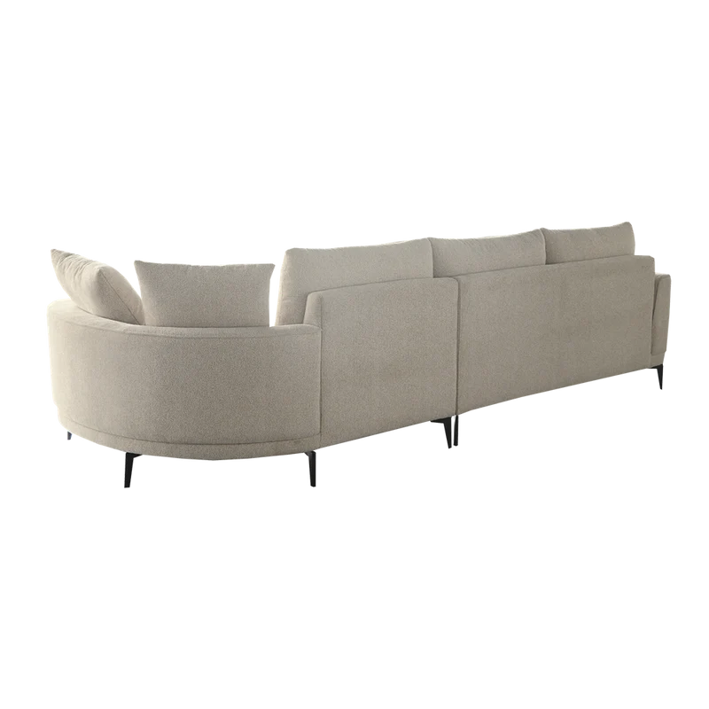 Sofa halbrund, 2,5 Sitzer Sofa Farbe Sand, Breite 323 cm
