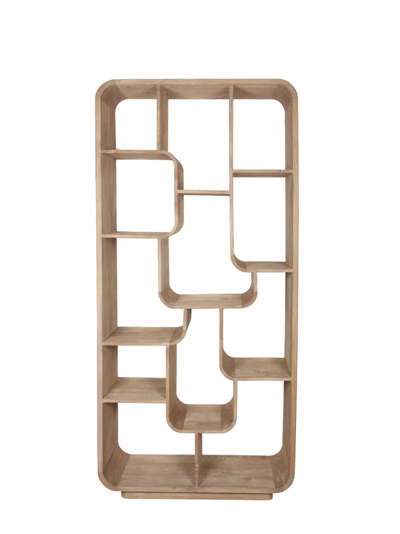 Bücherregal Naturholz-braun, Regal braun Holz massiv, Breite 90 cm