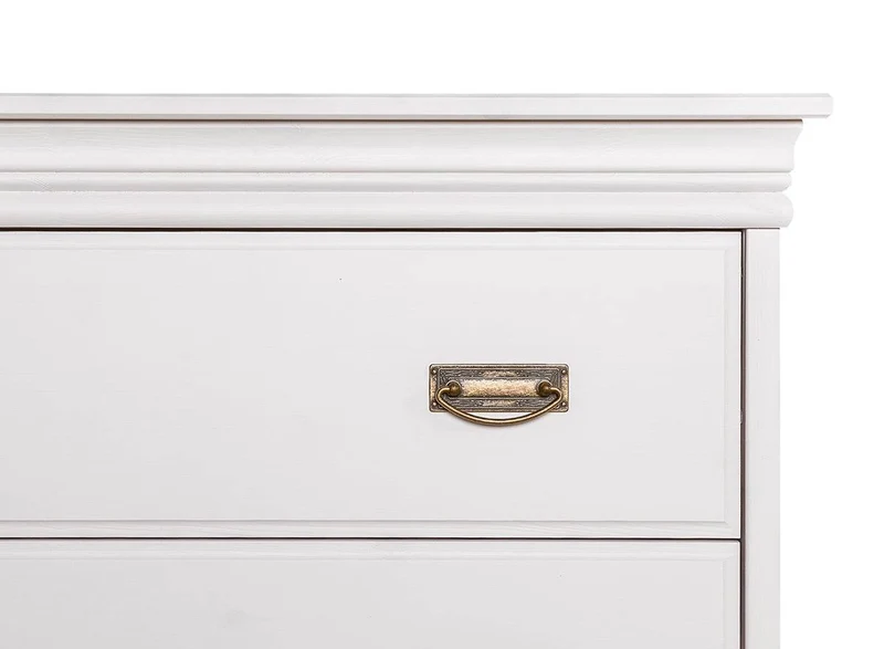 Landhaus Sideboard Toskania aus Massivholz in weiß mit drei Schubladen