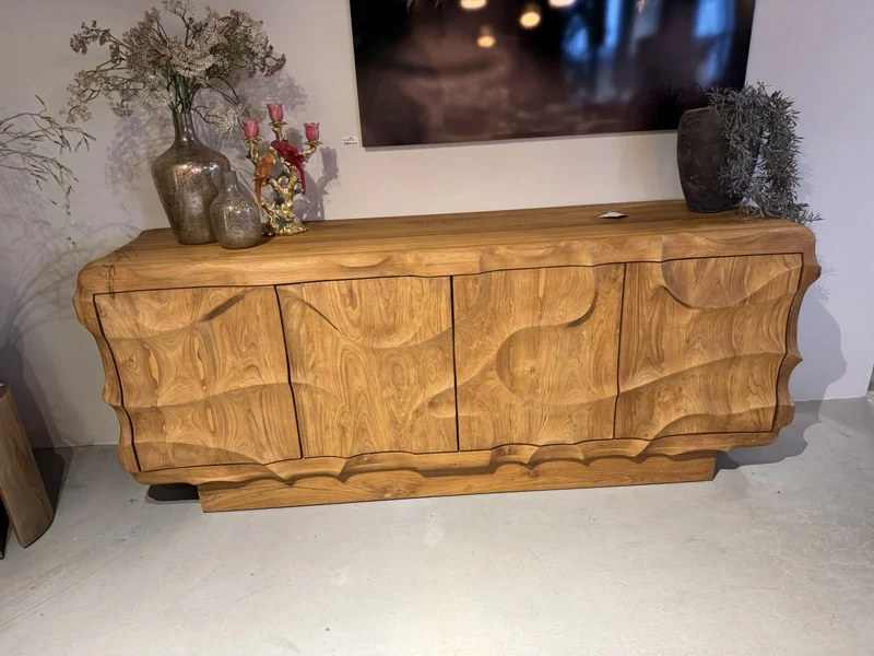 Wohnzimmerschrank Wave Holz, Schrank Holz, Breite 100 cm