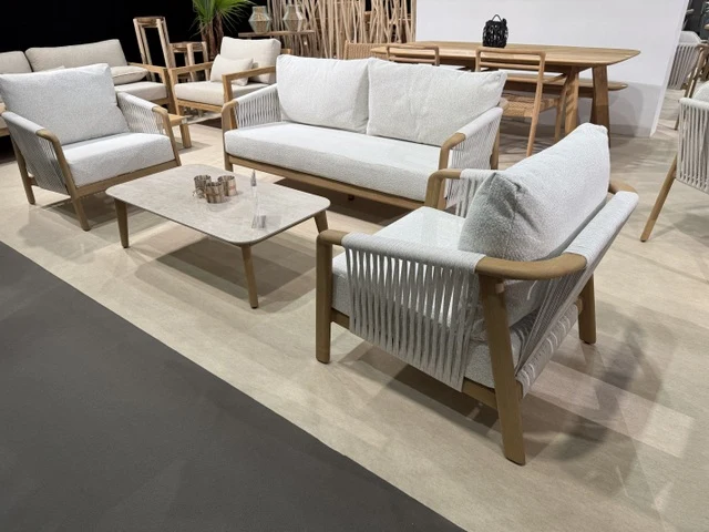 Gartenmöbel Lounge Set, Garten Lounge 2 Gartensessel, 1 Gartenbank, 1 Gartencouchtisch