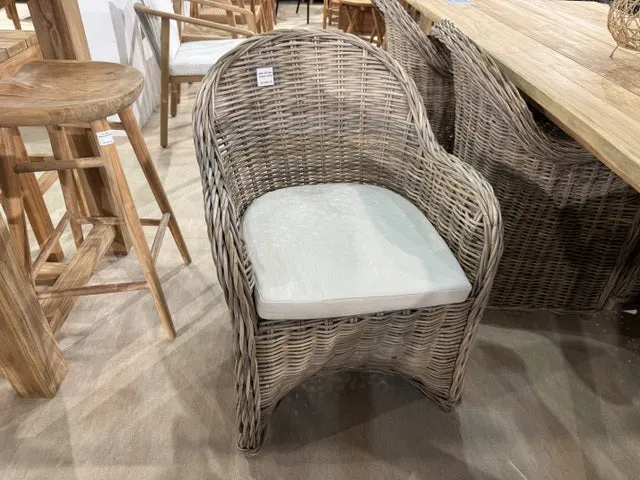 Rattanstuhl Landhaus, Gartenstuhl Rattan mit Kissen