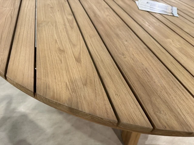 Gartentisch rund Teakholz, runder Gartentisch Holz, Durchmesser 160 cm