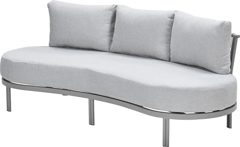 Gartensofa taupe-grau, Gartenbank grau-taupe, Länge 225 cm
