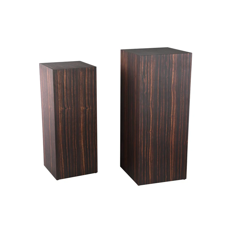 Dekosäule braun Holz, Holz Säule braun 2er Set, Höhe 70-85 cm