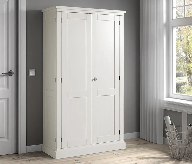 Homeoffice-Schrank weiß Landhaus, Computerschrank weiß Landhaus, Breite 100 cm