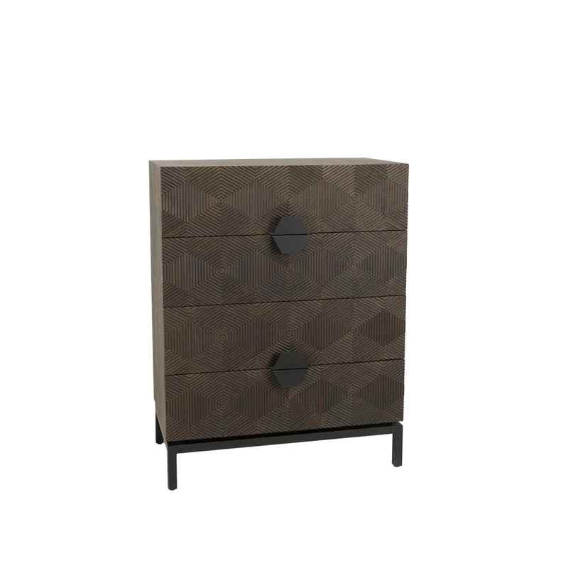 Kommode braun Eiche furniert, Kommode mit Schublade braun, Höhe 110 cm