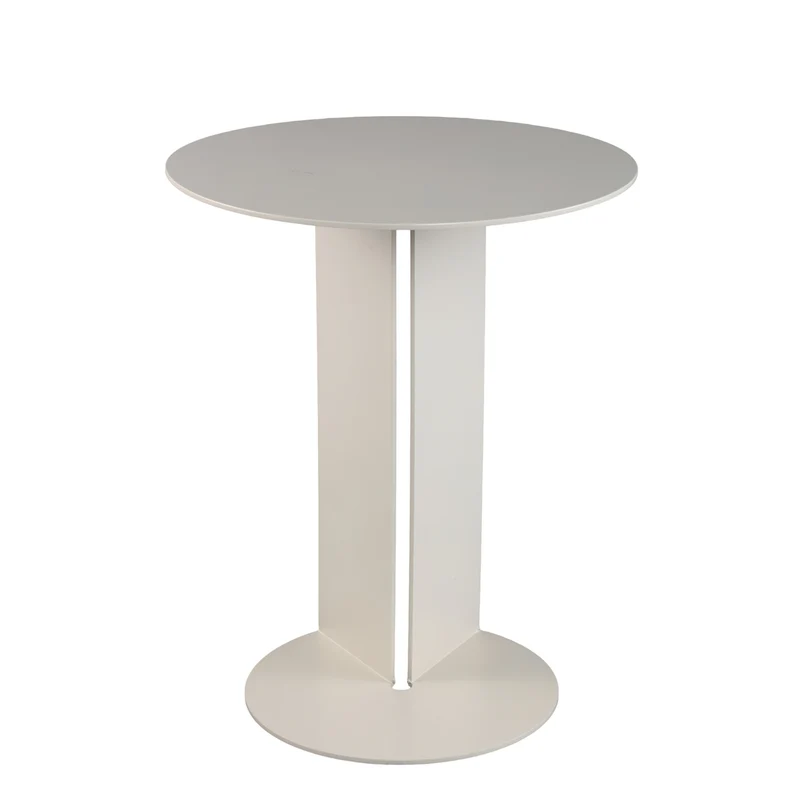 Beistelltisch rund Metall, runder Metall Beistelltisch creme, Höhe 50 cm