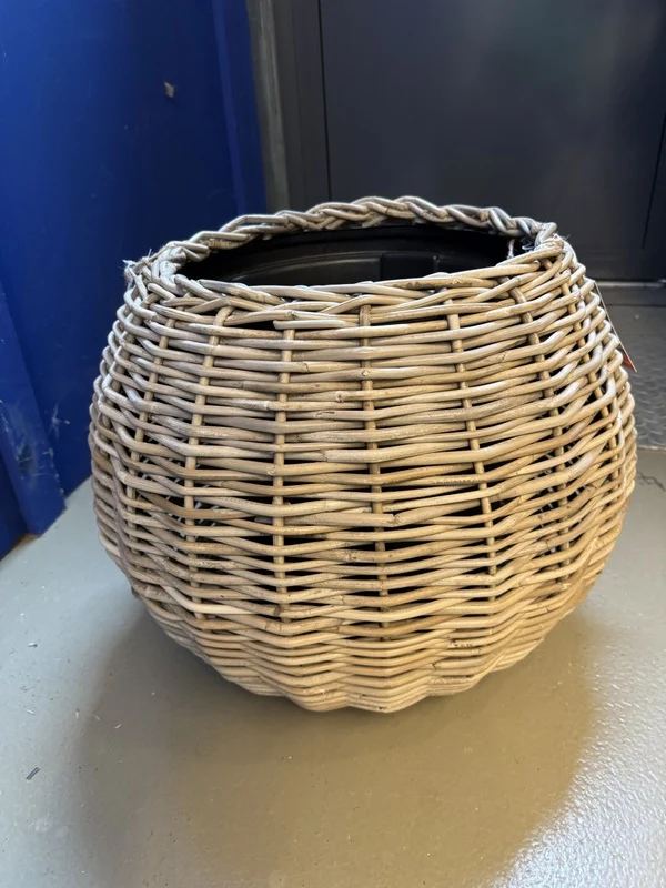 Blumentopf Rattan, Pflanzkübel Rattan, Durchmesser 57 cm