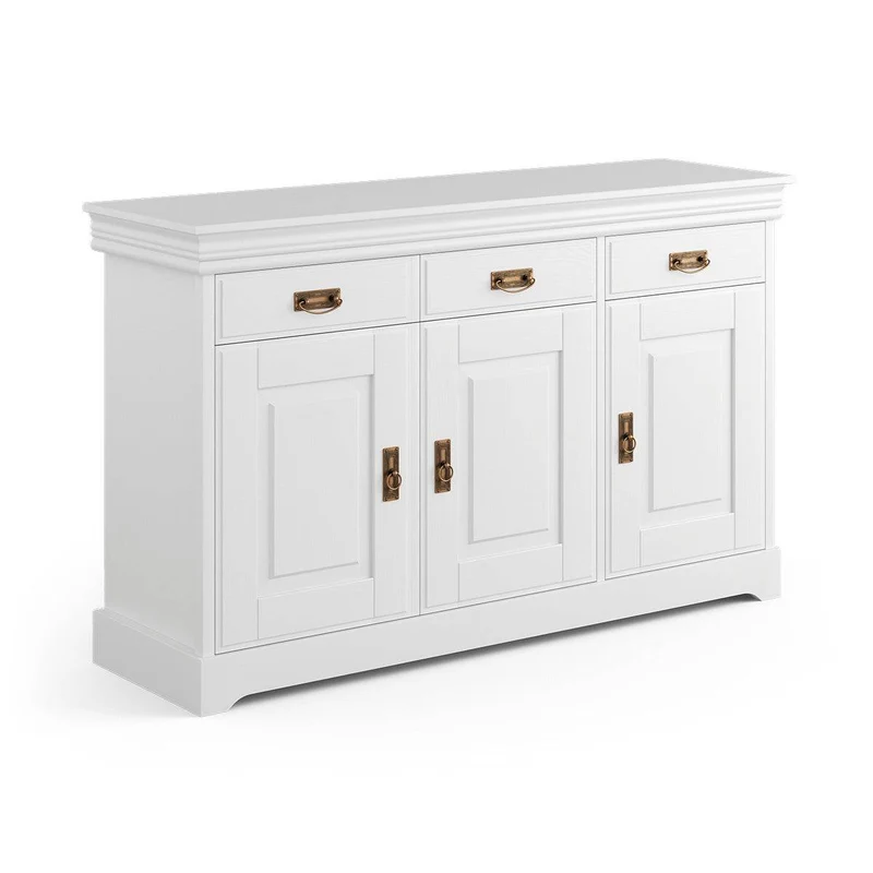 Landhaus Sideboard Toskania aus Massivholz in weiß