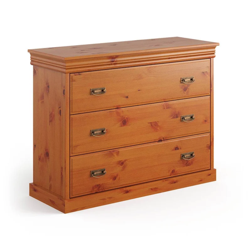 Landhaus Sideboard Toskania aus Massivholz gebeizt mit drei Schubladen