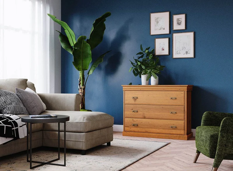 Landhaus Sideboard Toskania aus Massivholz gebeizt mit drei Schubladen
