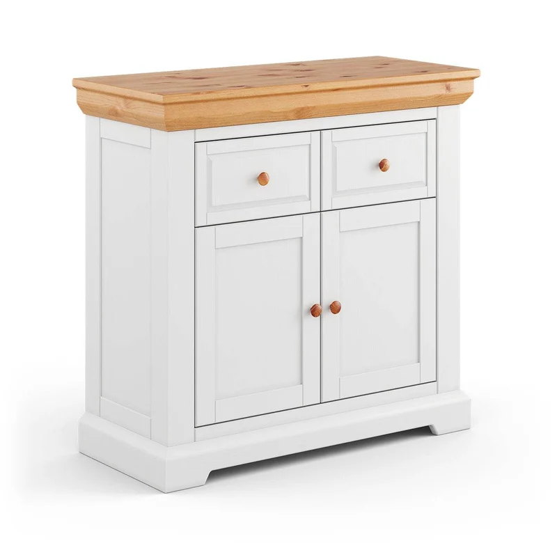 Kleines Sideboard aus Massivholz | Zweitürige Kommode Marone Elite mit Schubladen