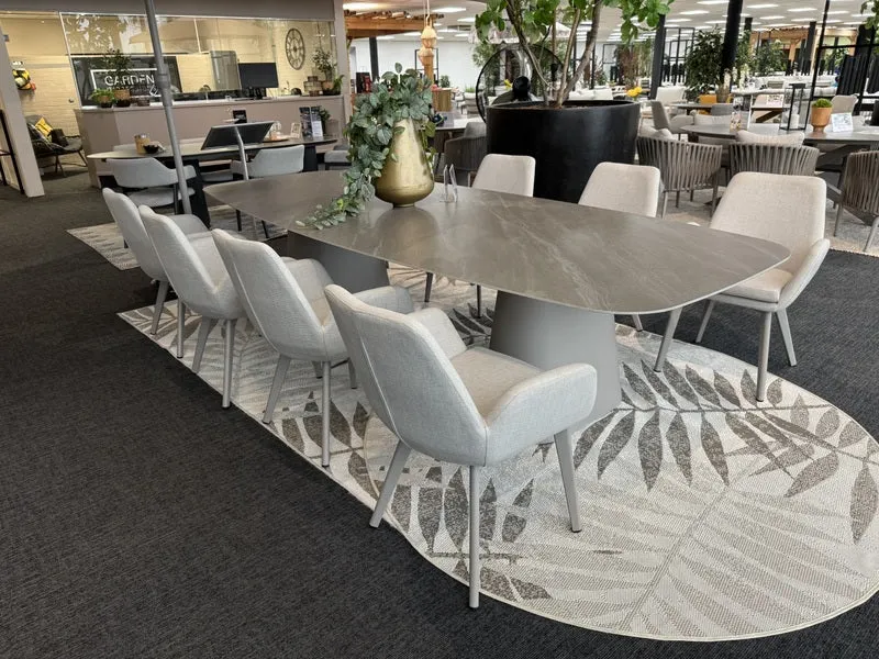 Gartentisch Keramik taupe, Gartentisch taupe, Länge 320 cm