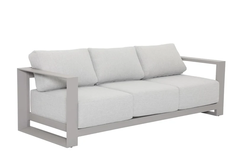 Gartensessel taupe Metall, Gartensessel Aluminium-Gestell taupe, Breite 91 cm