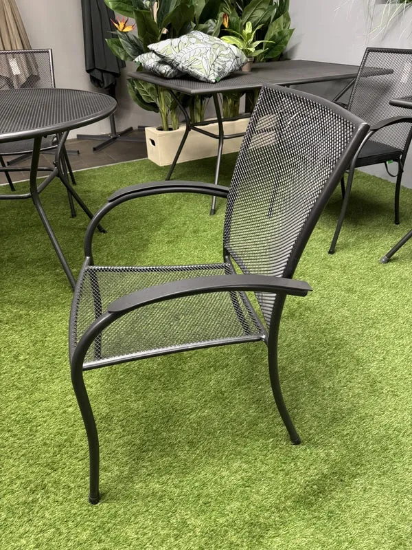 Metall Gartenstuhl, Metall Stuhl anthrazit