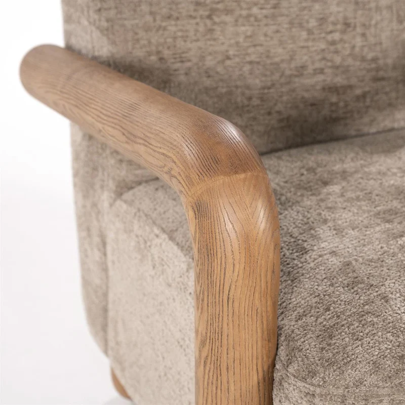 Sessel taupe, moderner Sessel Holz-Armlehne
