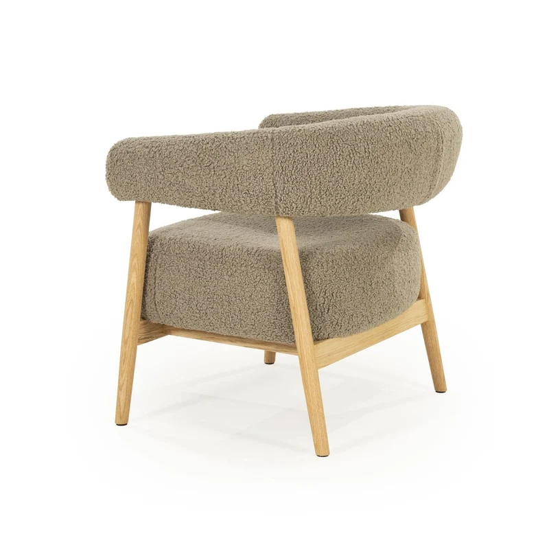 Sessel taupe, moderner Sessel Holz-Gestell