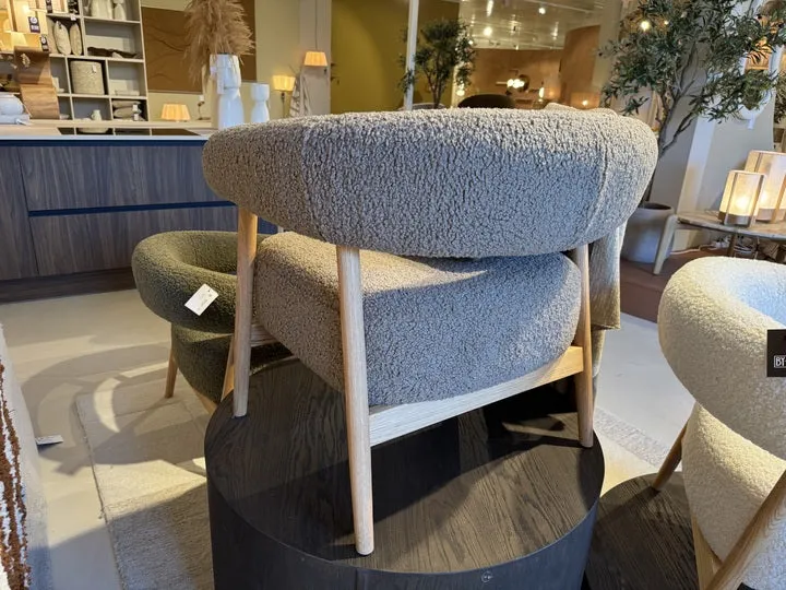 Sessel taupe, moderner Sessel Holz-Gestell