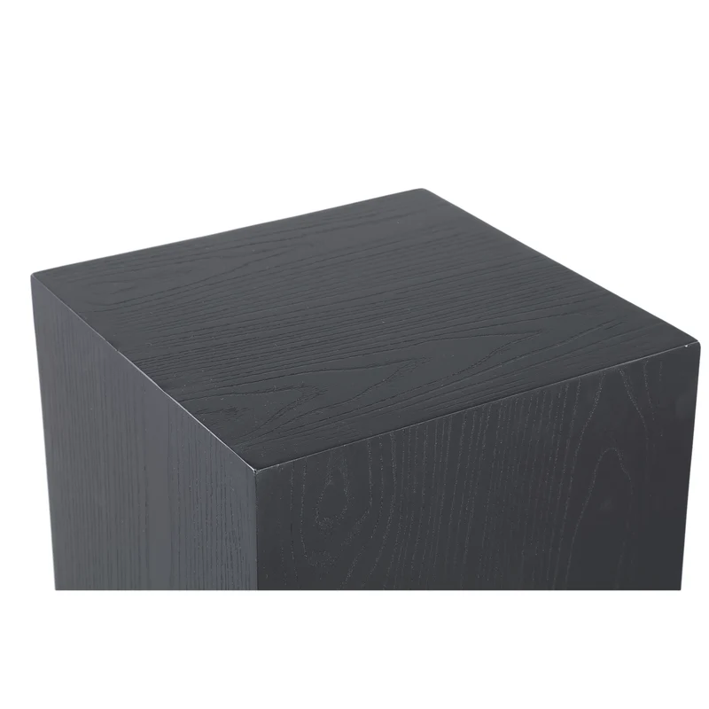 Dekosäule schwarz Holz, Holz Säule schwarz 2er Set, Höhe 30-40 cm