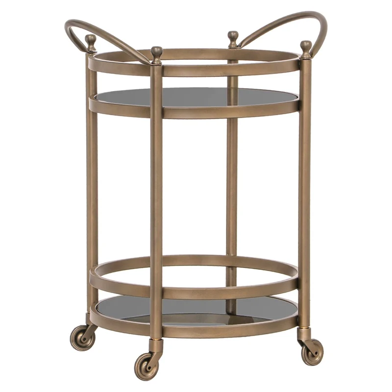 Servierwagen rund Gold, Servierwagen Gold