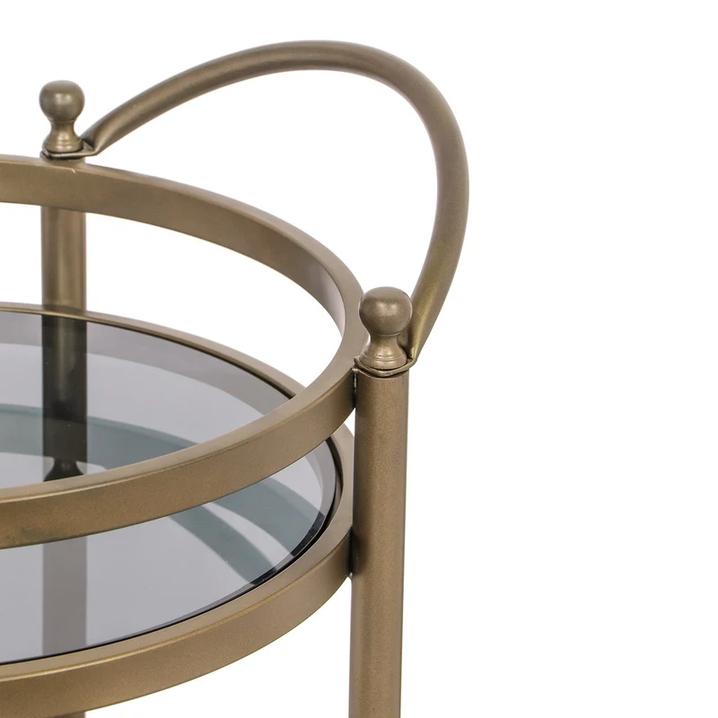 Servierwagen rund Gold, Servierwagen Gold