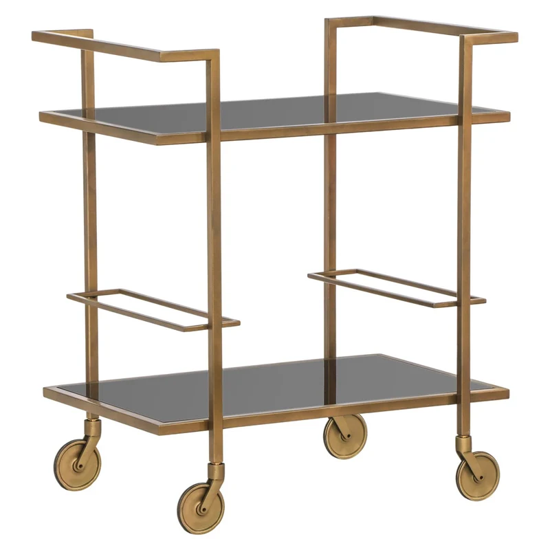 Servierwagen Gold, Servierwagen Glas-Metall Gold