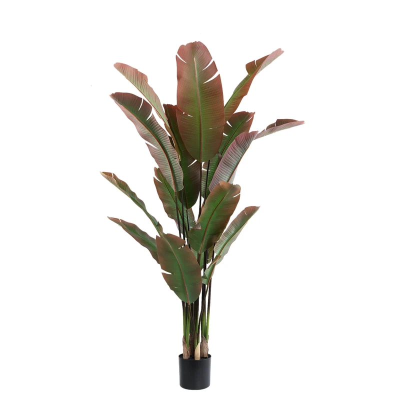 Kunstpflanze Strelitzia grün-rot, Kunstpflanze rot-grün, große Kunstpflanze grün, Höhe 180 cm