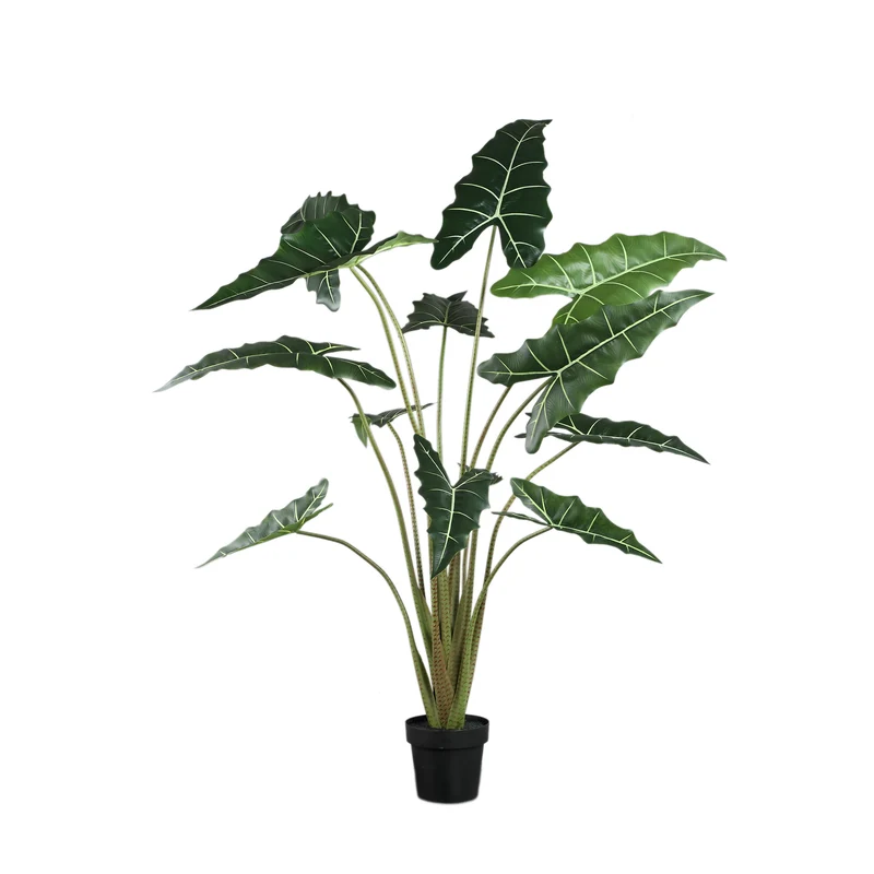 Kunstpflanze groß Alocasia, Deko-Kunstpflanze grün, Höhe 140cm