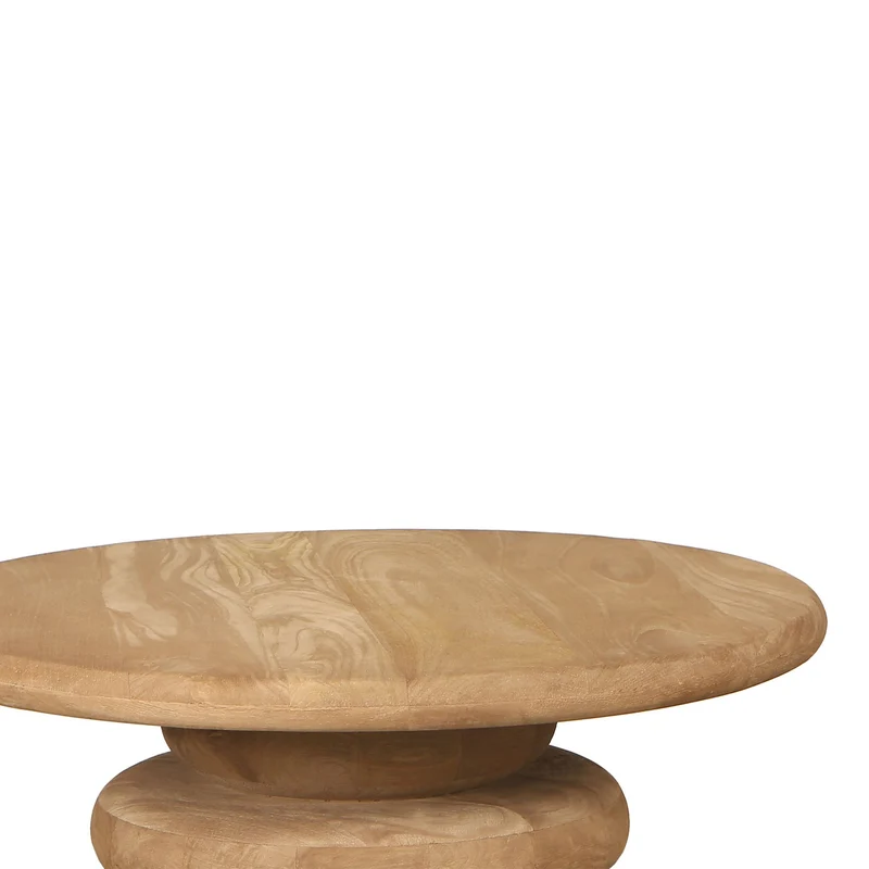 Beistelltisch rund Holz massiv, runder Beistelltisch Holz, Durchmesser 70 cm