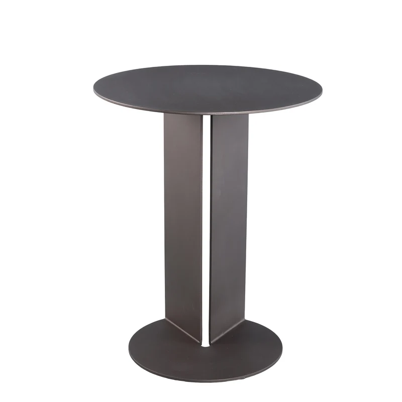 Beistelltisch rund Metall, runder Metall Beistelltisch braun, Durchmesser 40 cm