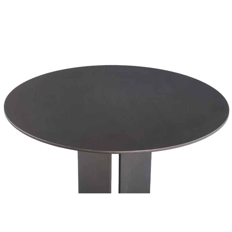 Beistelltisch rund Metall, runder Metall Beistelltisch braun, Durchmesser 40 cm