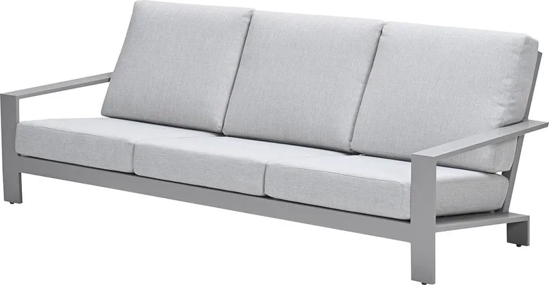 Gartensofa taupe Metall, Gartenbank taupe Aluminium-Gestell, Breite 230 cm
