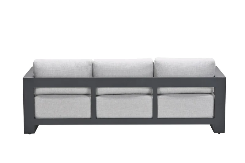 Gartensofa anthrazit Metall, Gartenbank anthrazit Aluminium-Gestell, Breite 226 cm